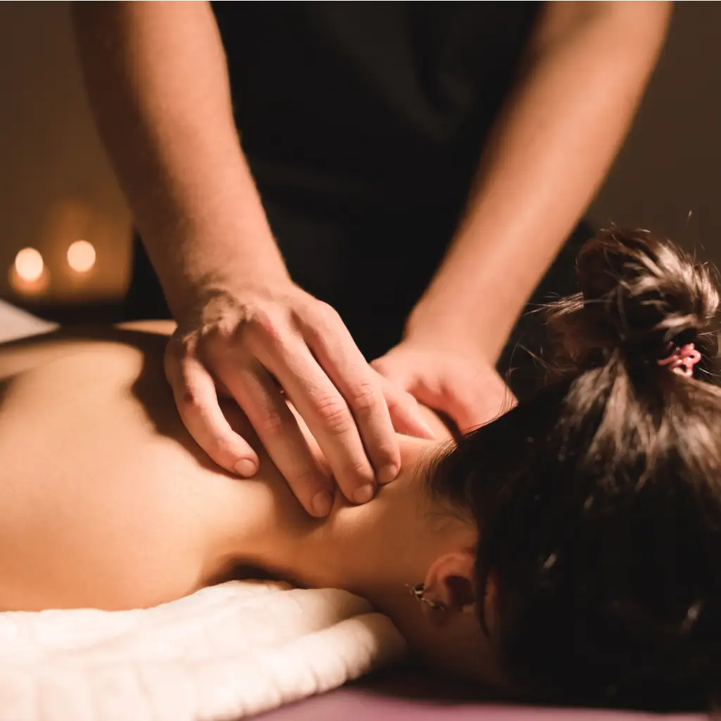 woman receiving Swedish massage